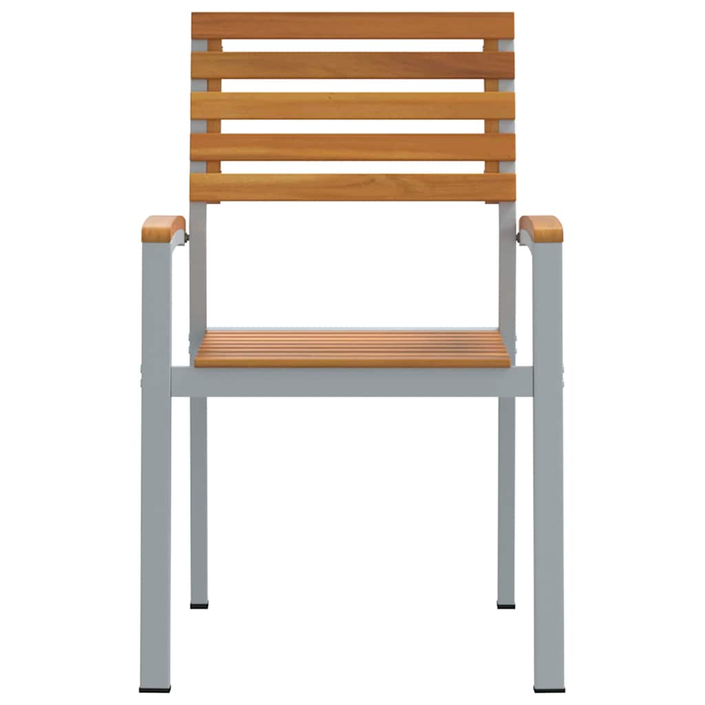 Hage Stol 2 pcs Brun 56 x 57 x 87cm Massivt akasietre