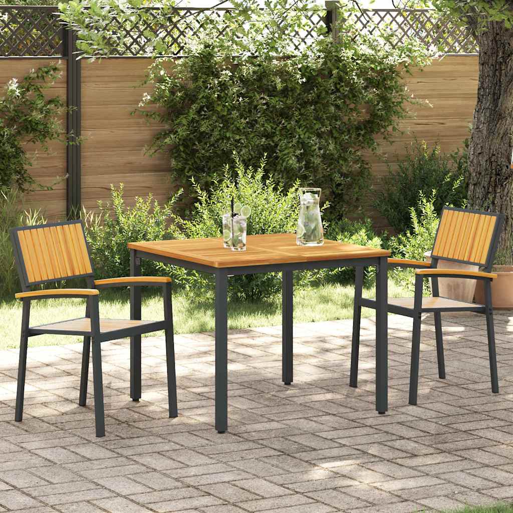 Hage Stol 2 pcs Brun 56 x 57 x 87cm Massivt akasietre
