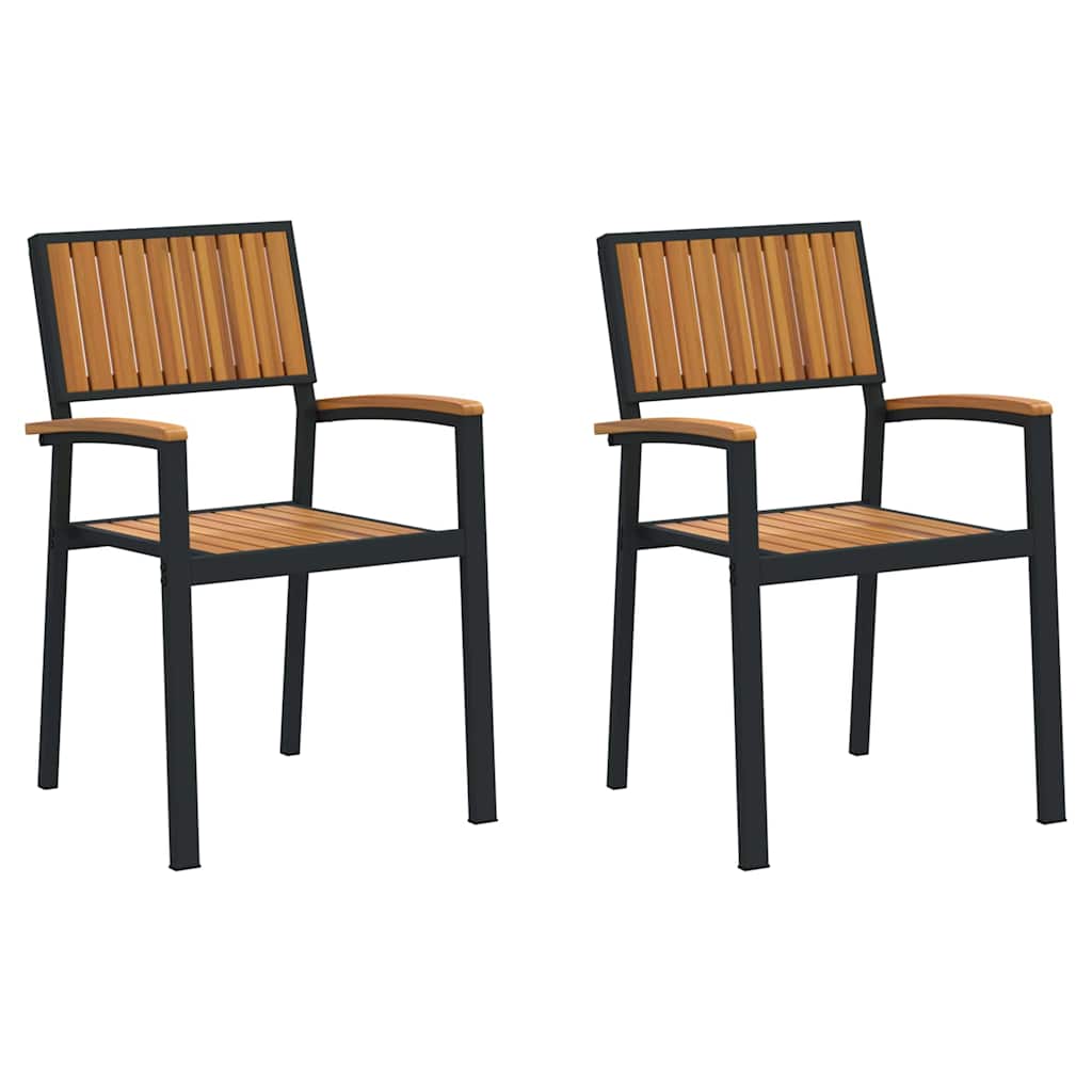 Hage Stol 2 pcs Brun 56 x 57 x 87cm Massivt akasietre