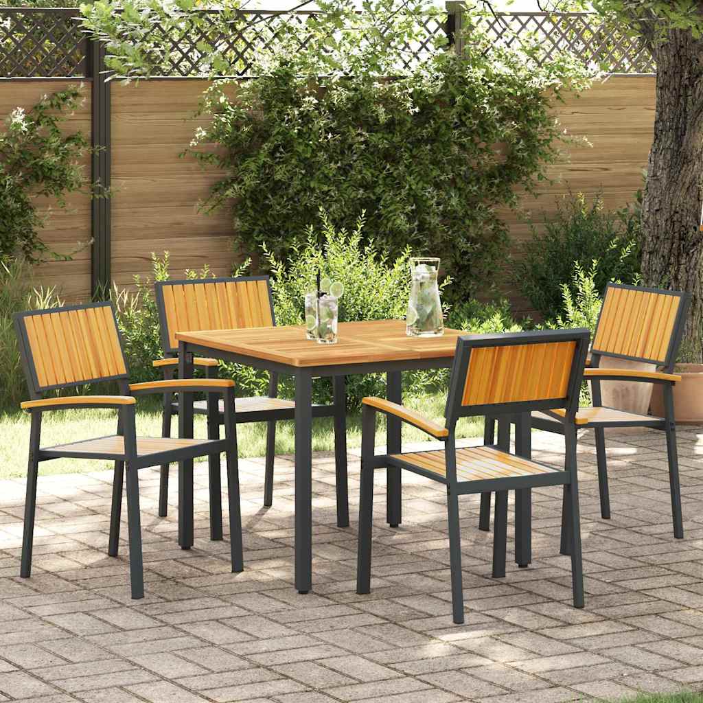 Hage Stol 4 pcs Brun 56 x 57 x 87cm Massivt akasietre