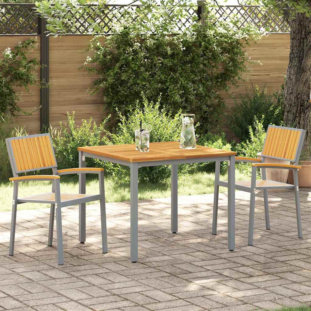 Hage Stol 2 pcs Brun 56 x 57 x 87cm Massivt akasietre