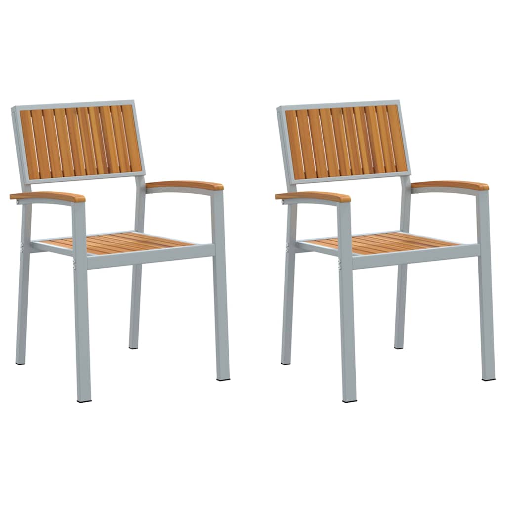 Hage Stol 2 pcs Brun 56 x 57 x 87cm Massivt akasietre