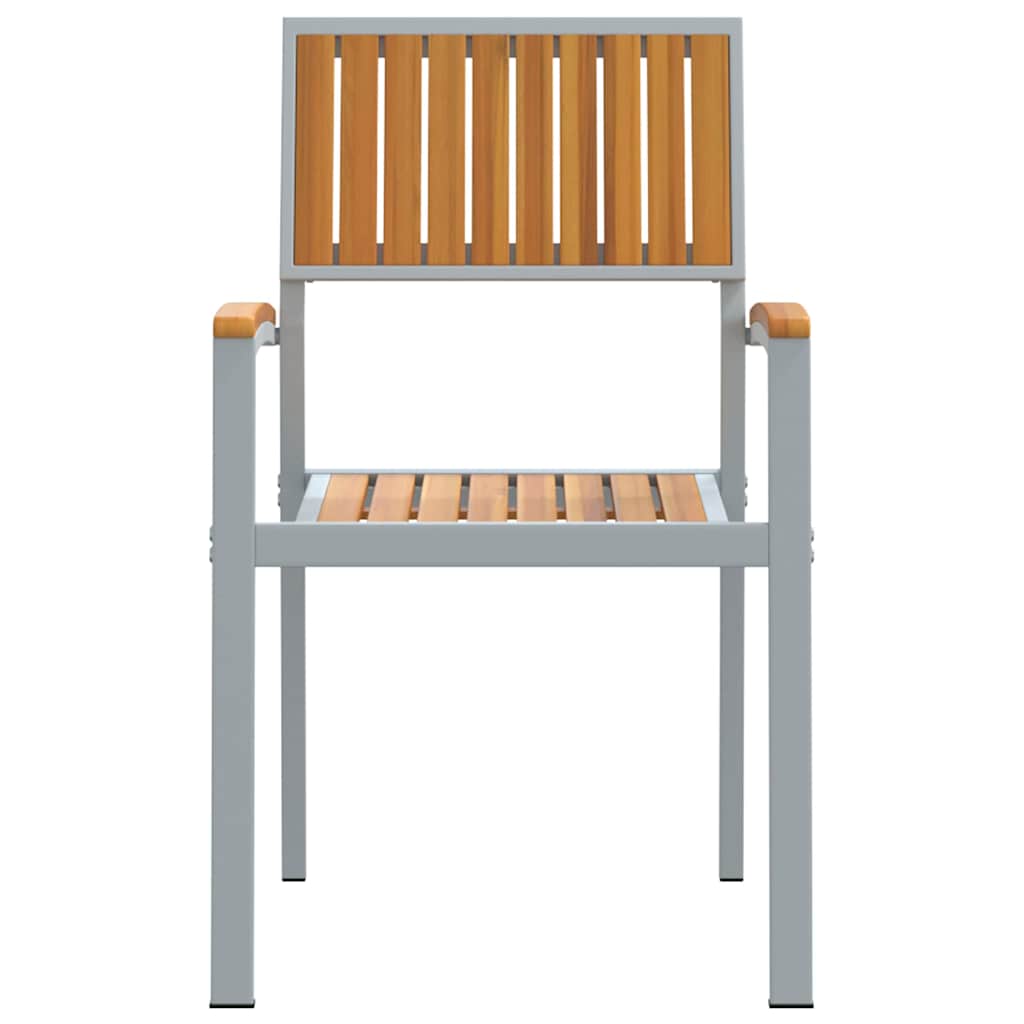 Hage Stol 2 pcs Brun 56 x 57 x 87cm Massivt akasietre