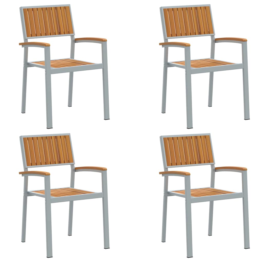 Hage Stol 4 pcs Brun 56 x 57 x 87cm Massivt akasietre
