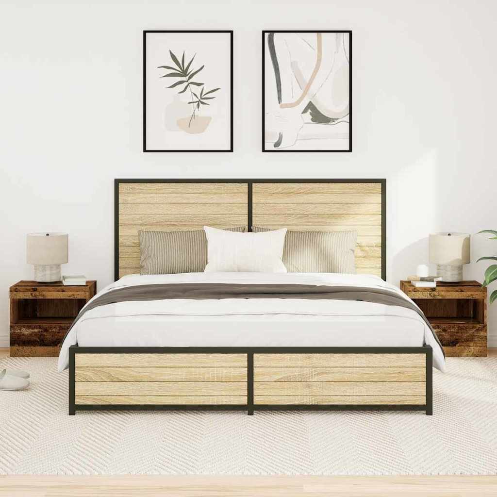 Nattbord 2 pcs Gammelt tre 50 x 40 x 45 cm Konstruert tre