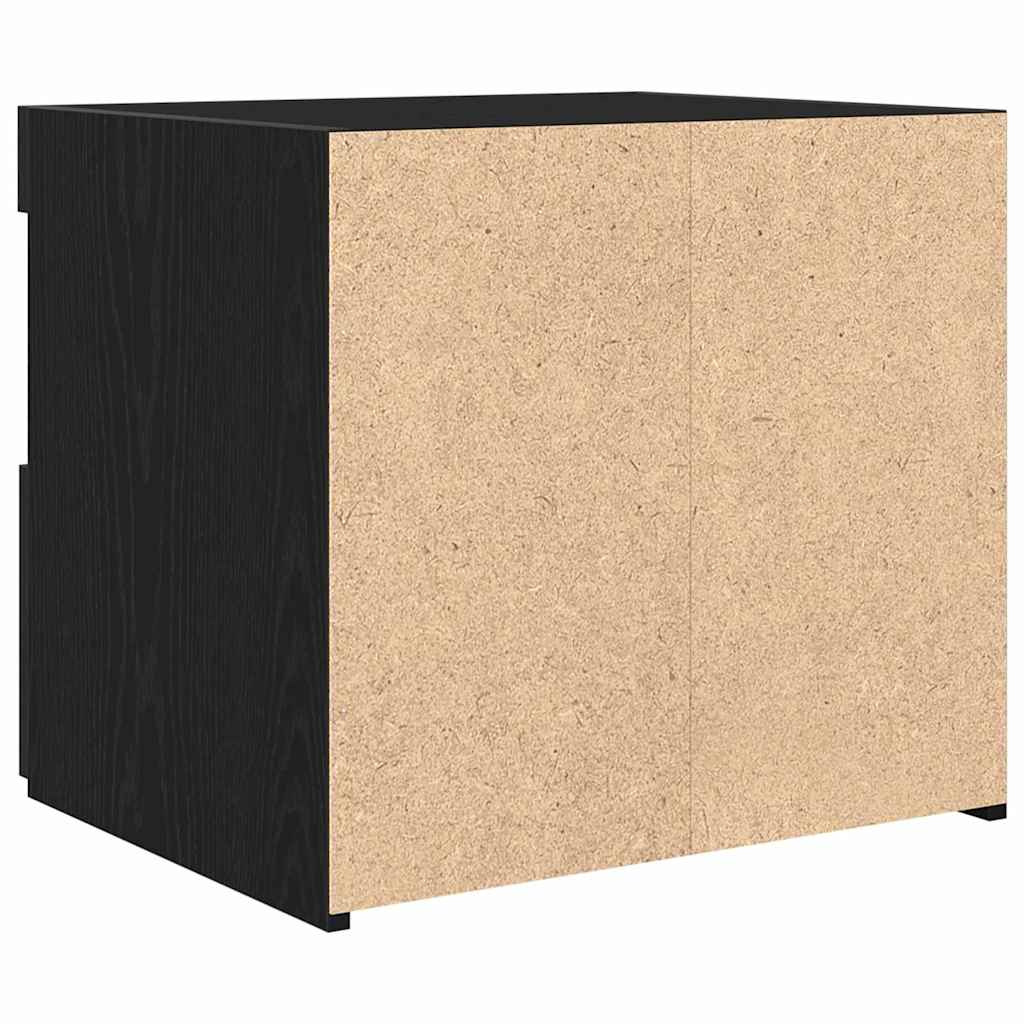 Nattbord 2 pcs Svart eik 50 x 40 x 45 cm Konstruert tre