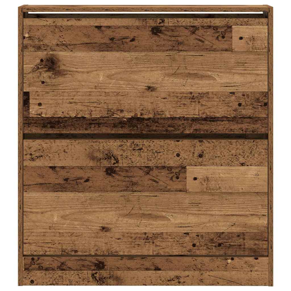 Skohylle med Flip Skuff Gamle Tremateriale 80x21x87,5 cm