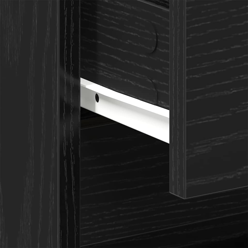 Nattbordskap 2 pcs Svart eik 45 x 34 x 44.5 cm Konstruert tre