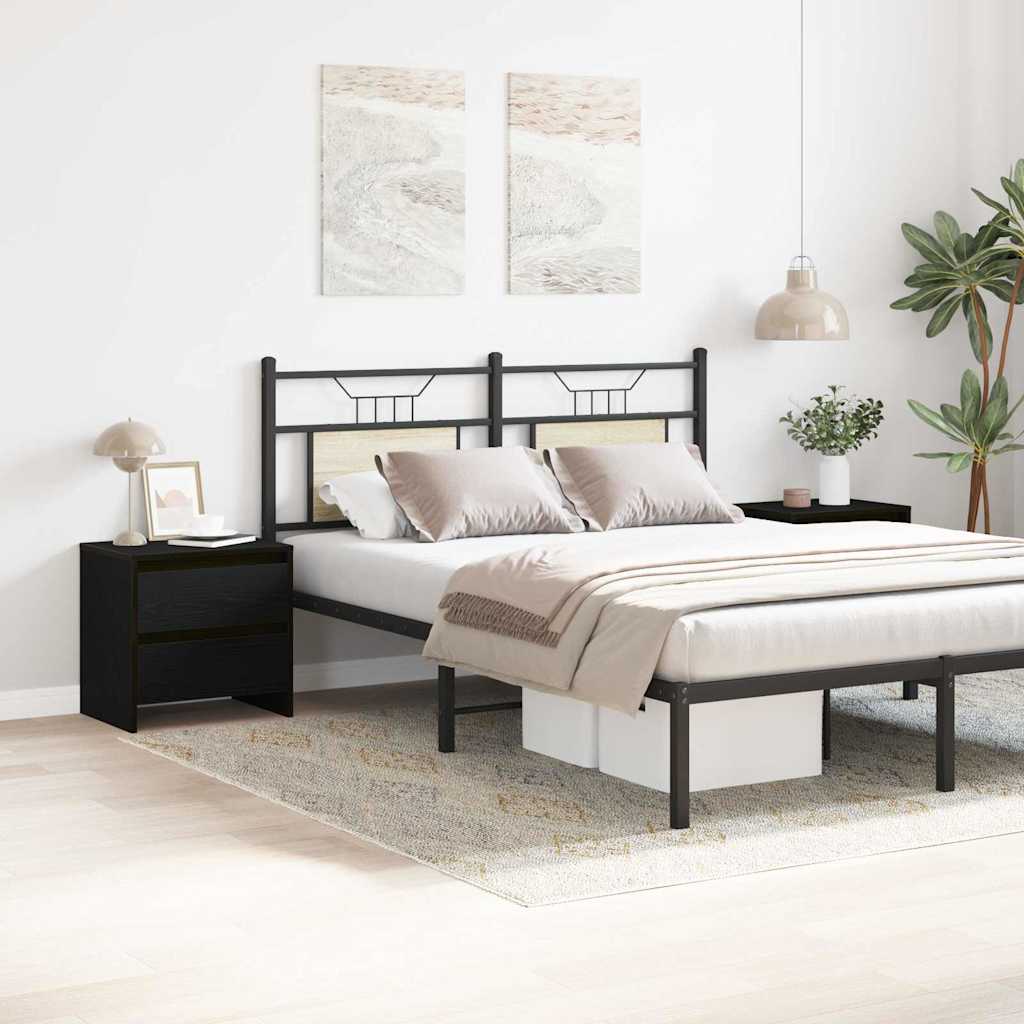 Nattbordskap 2 pcs Svart eik 45 x 34 x 44.5 cm Konstruert tre