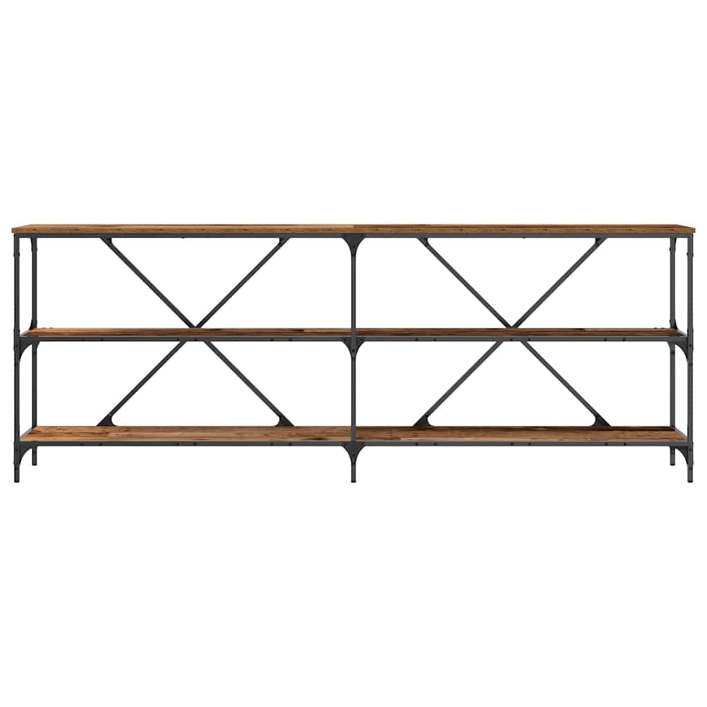 Konsollbord Gamle tre 200 x 30 x 75 cm Ingeniørtre og metall