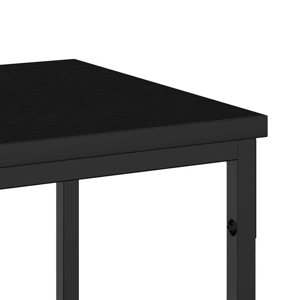 Konsollbord Svart eik 200 x 30 x 75 cm Ingeniørtre og metall
