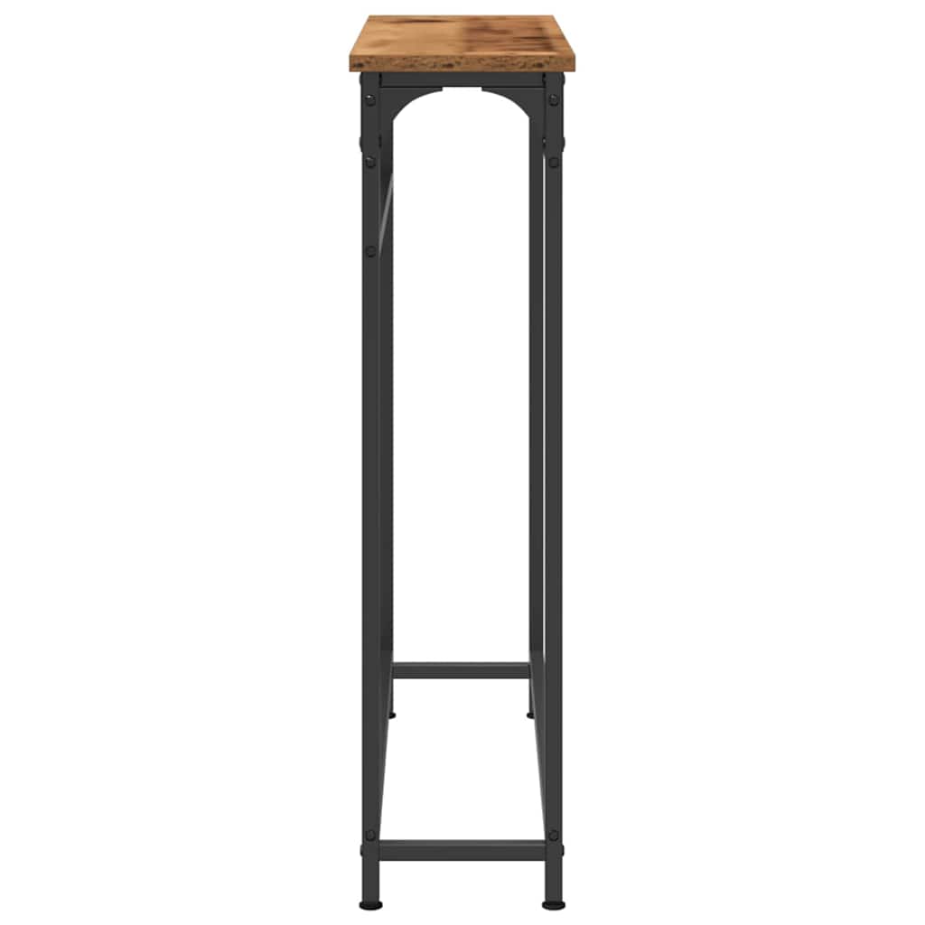 Konsollbord Gammel Tre 75x19,5x75 cm Konstruert Tre og Stål