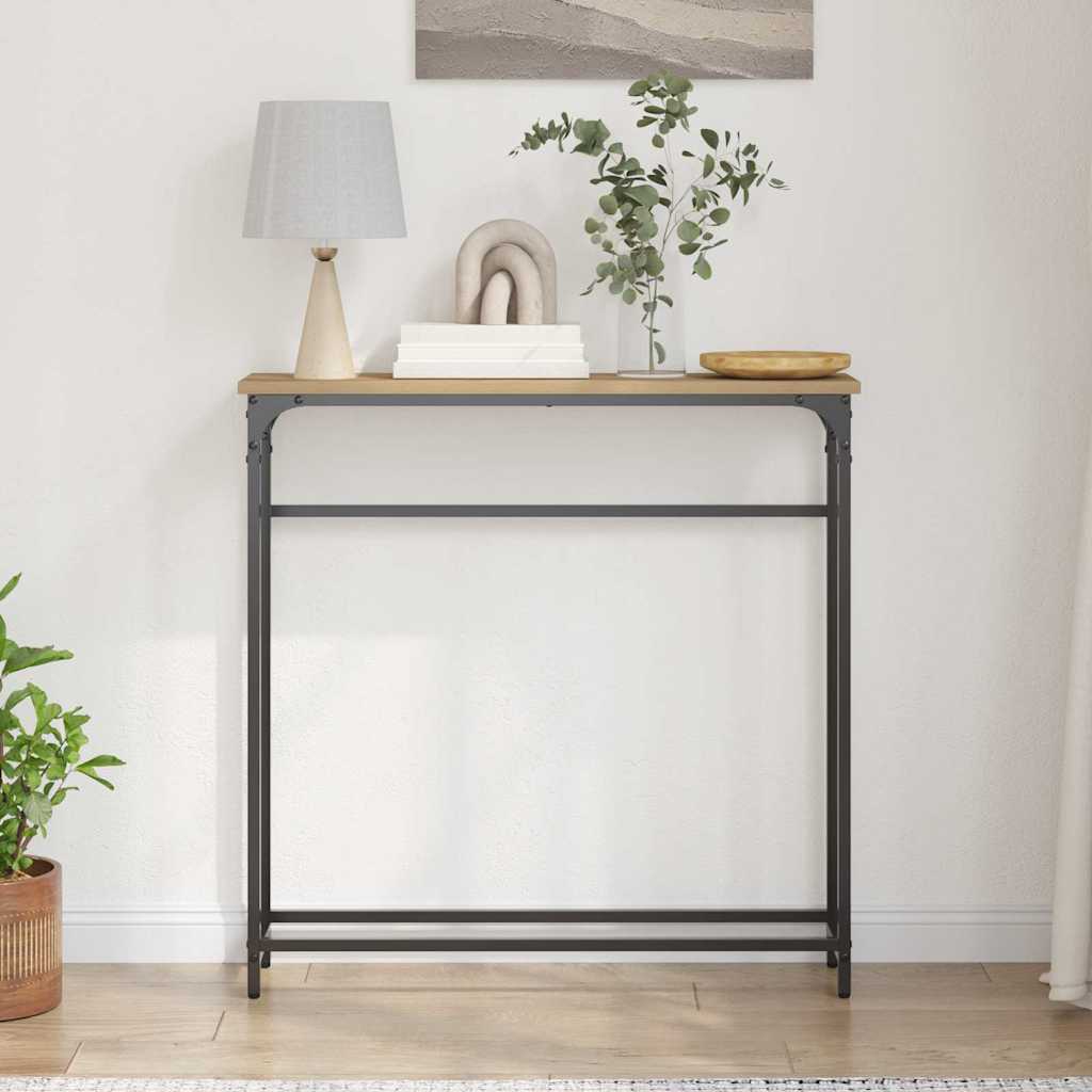 Konsollbord i Artisan Eik 75x19,5x75 cm Laget av Ingeniørtre og Stål