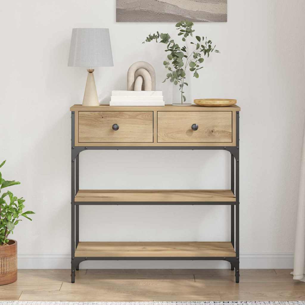 Konsollbord i Artisan Eik 72,5x25x75 cm Lagd av MDF og Stål