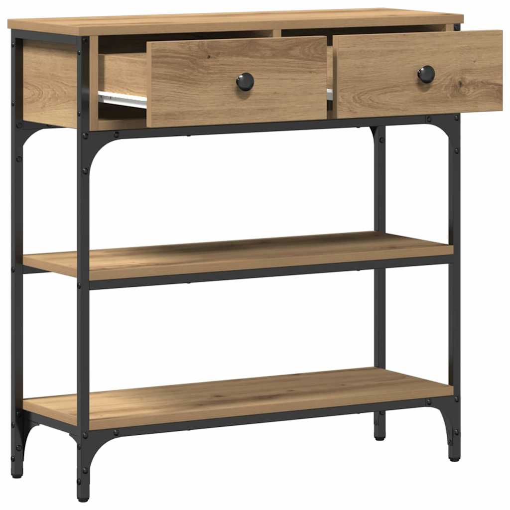 Konsollbord i Artisan Eik 72,5x25x75 cm Lagd av MDF og Stål