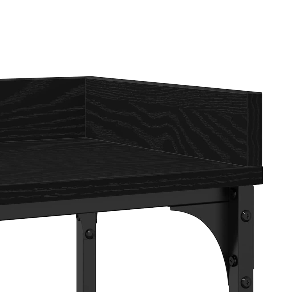 Konsollbord Svart Eik 100x30x80 cm Konstruert Tre og Stål
