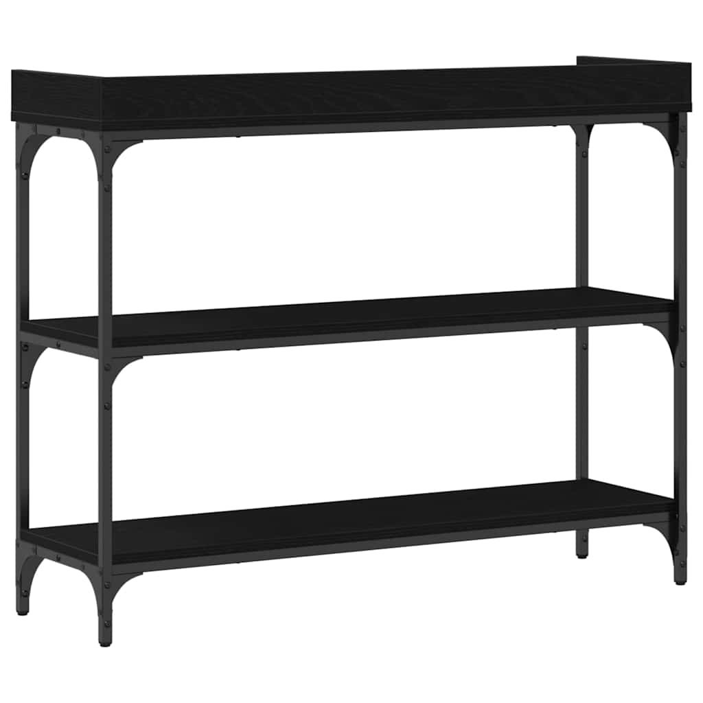 Konsollbord Svart Eik 100x30x80 cm Konstruert Tre og Stål
