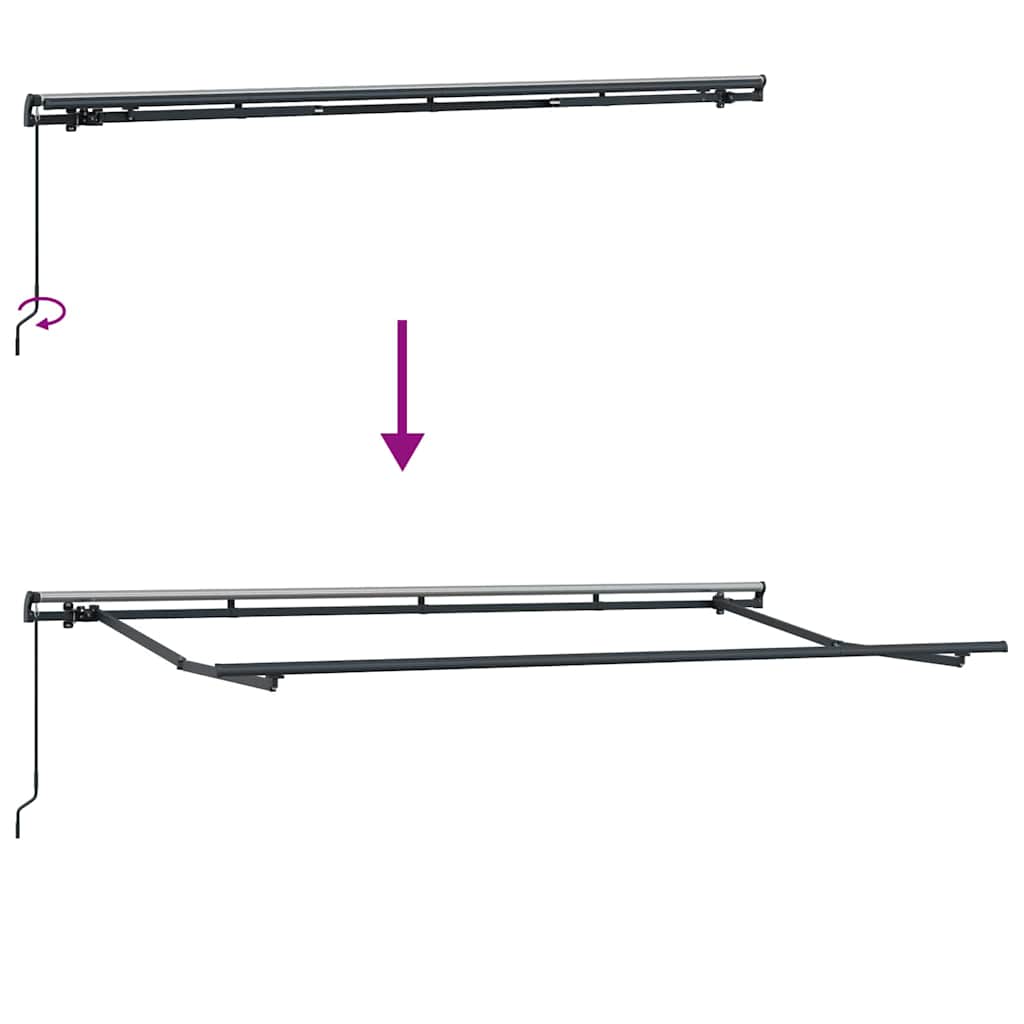Innvendbar Markise Blå og hvit 3,5 x 2 m Polyester og aluminium