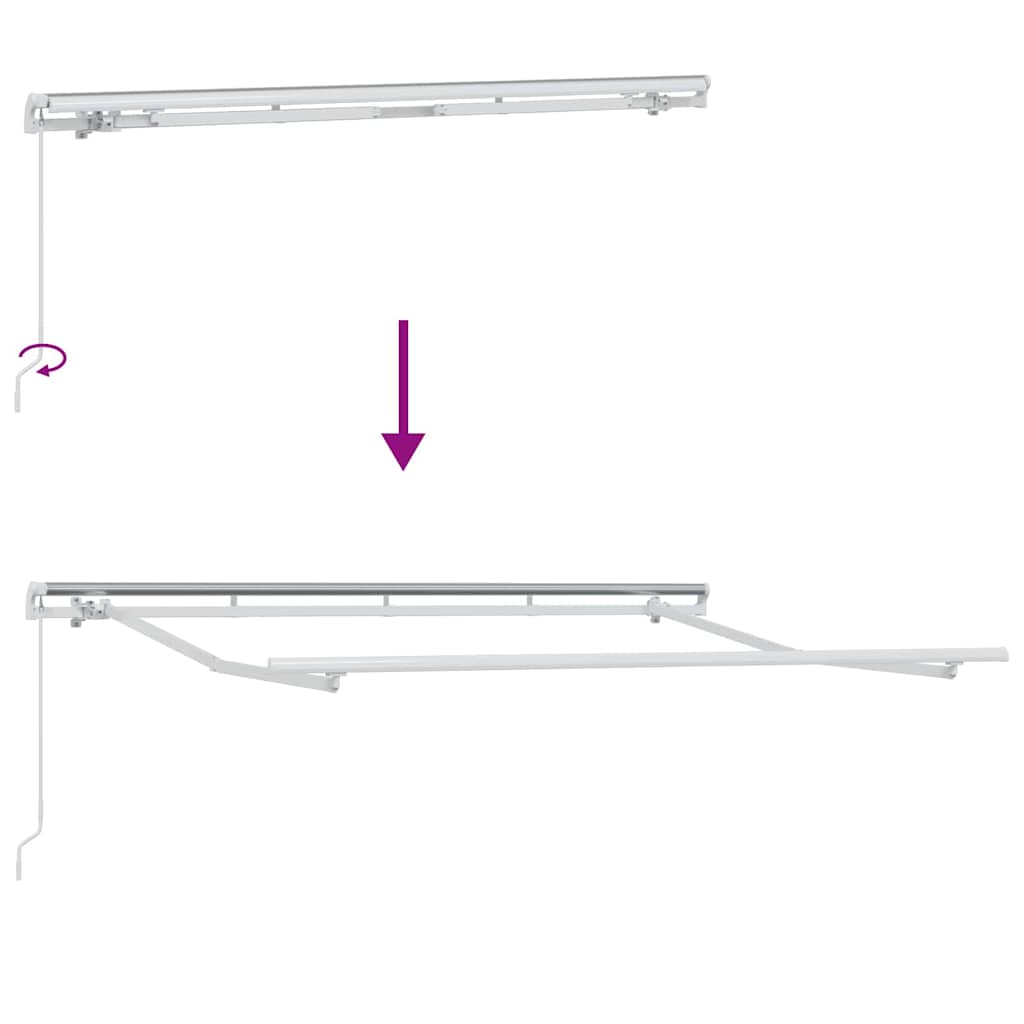 Innvendbar Markise Hvit 350x200 cm 350 x 200 cm 3,5 x 2 m