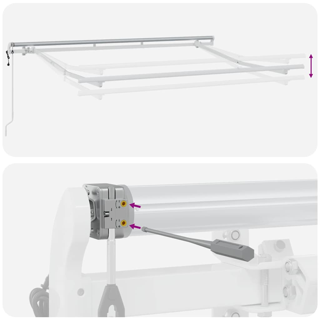 Innvendbar Markise Hvit 350x200 cm 350 x 200 cm 3,5 x 2 m