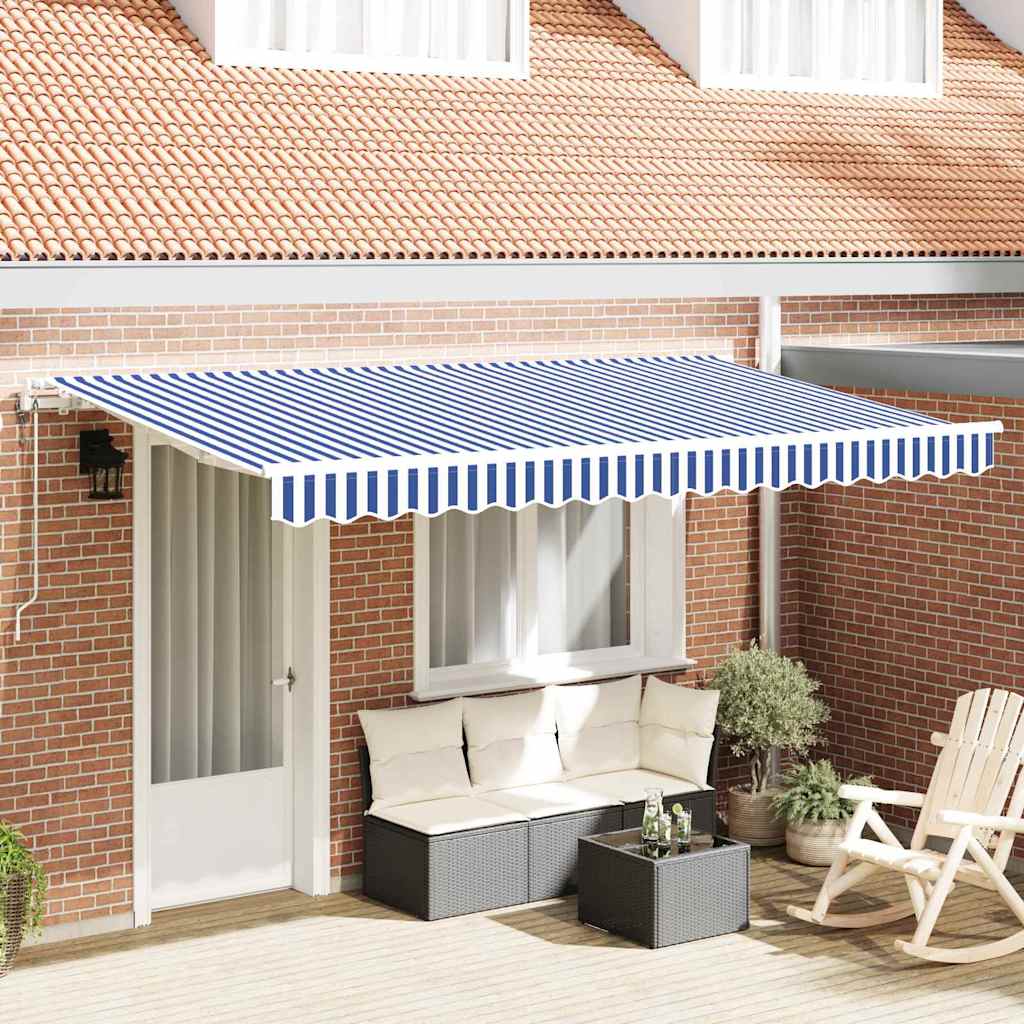 Innvendbar Markise Blå og hvit 400x200 cm 400 x 200 cm 4 x 2 m