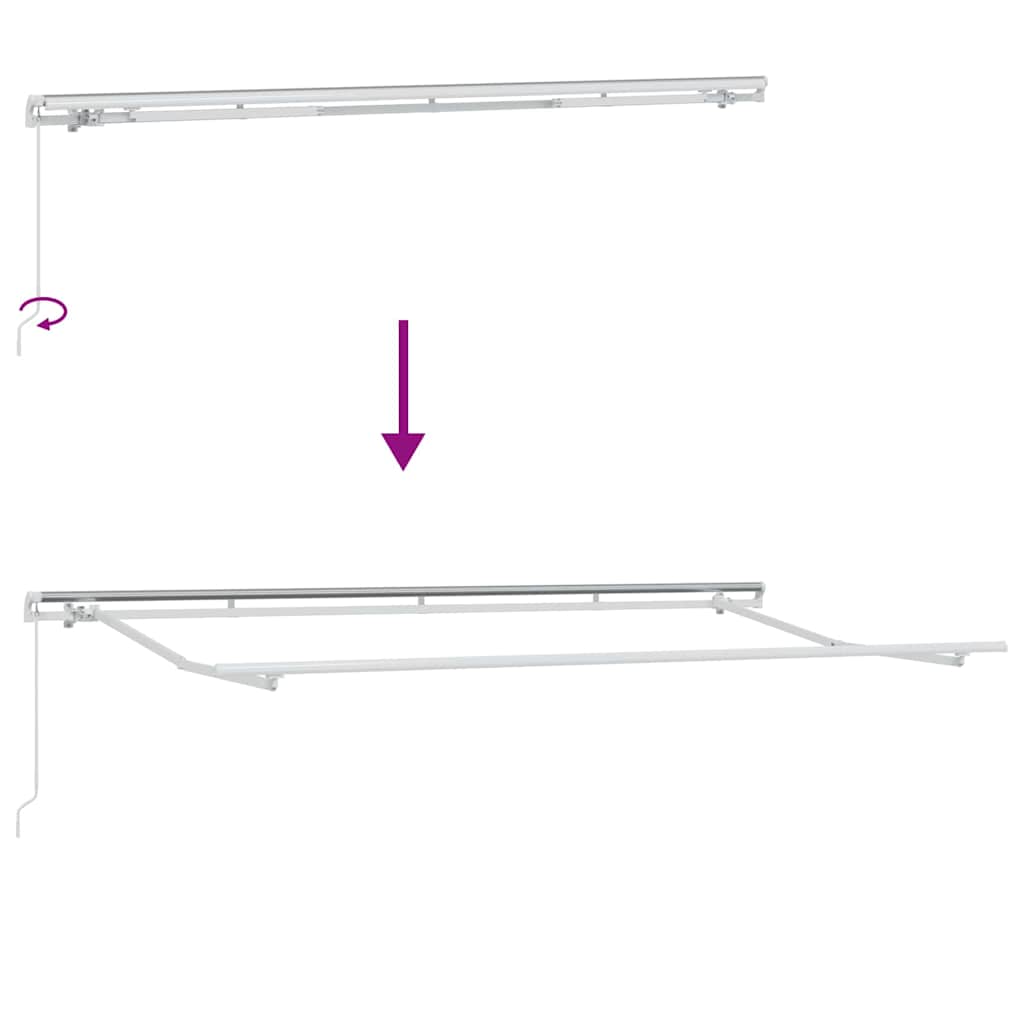 Innvendbar Markise Gul og hvit 400x200 cm 400 x 200 cm 4x2 m