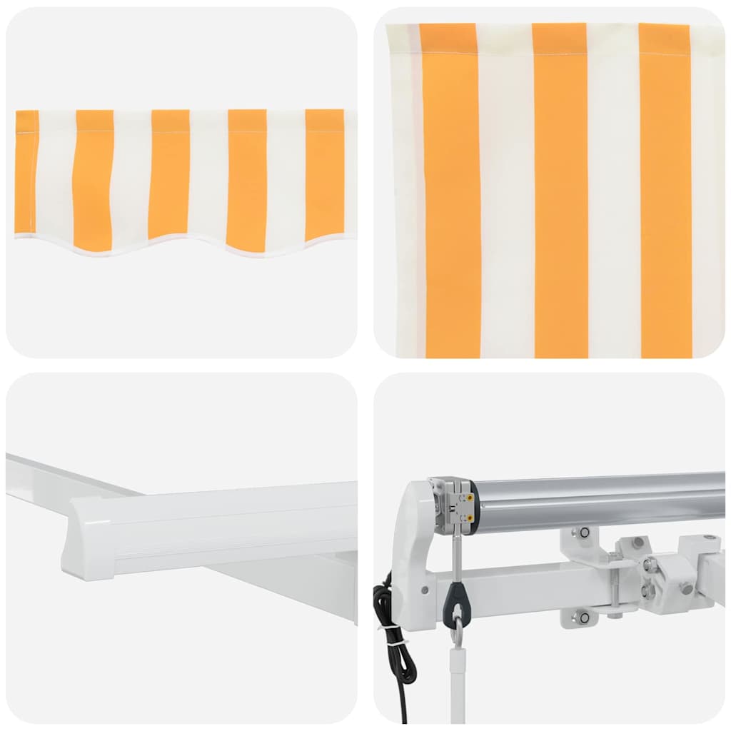 Innvendbar Markise Gul og hvit 400x200 cm 400 x 200 cm 4 x 2 m