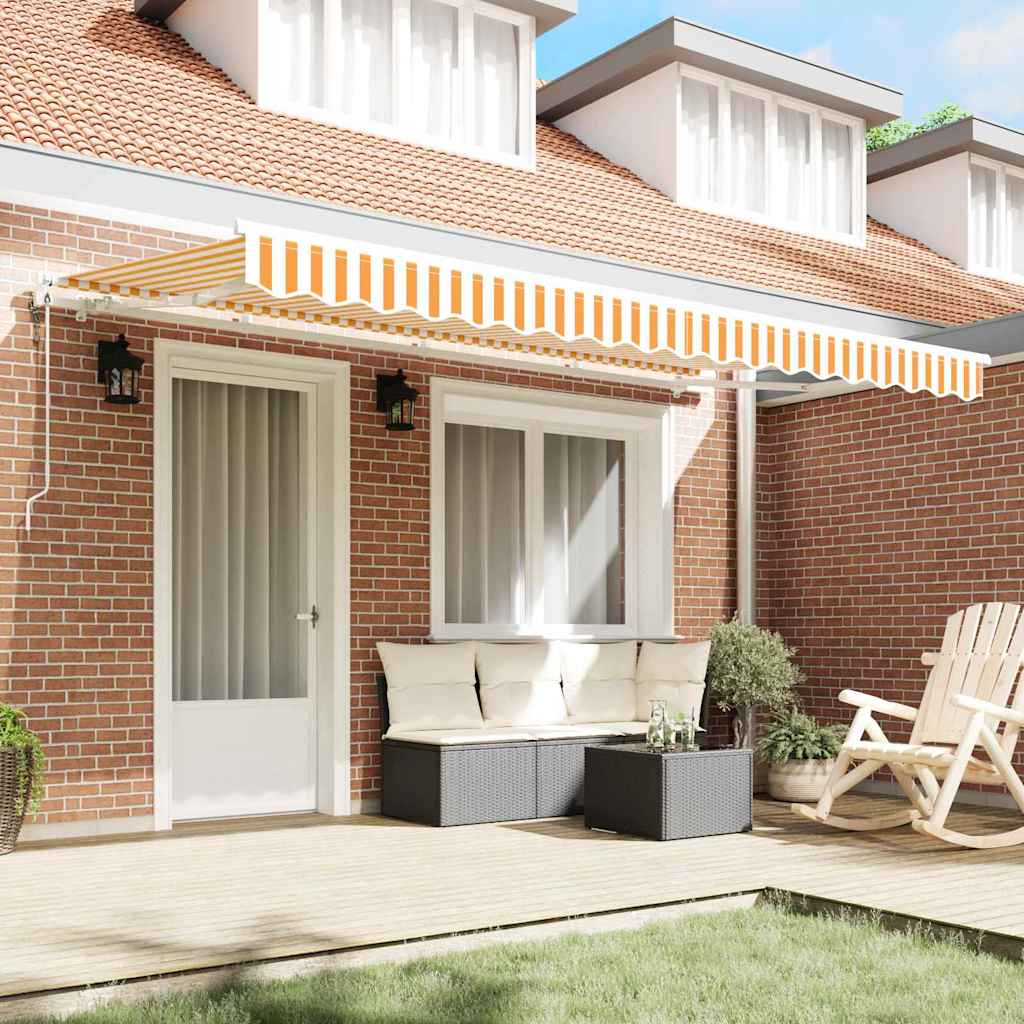 Innvendbar Markise Gul og hvit 400x200 cm 400 x 200 cm 4 x 2 m