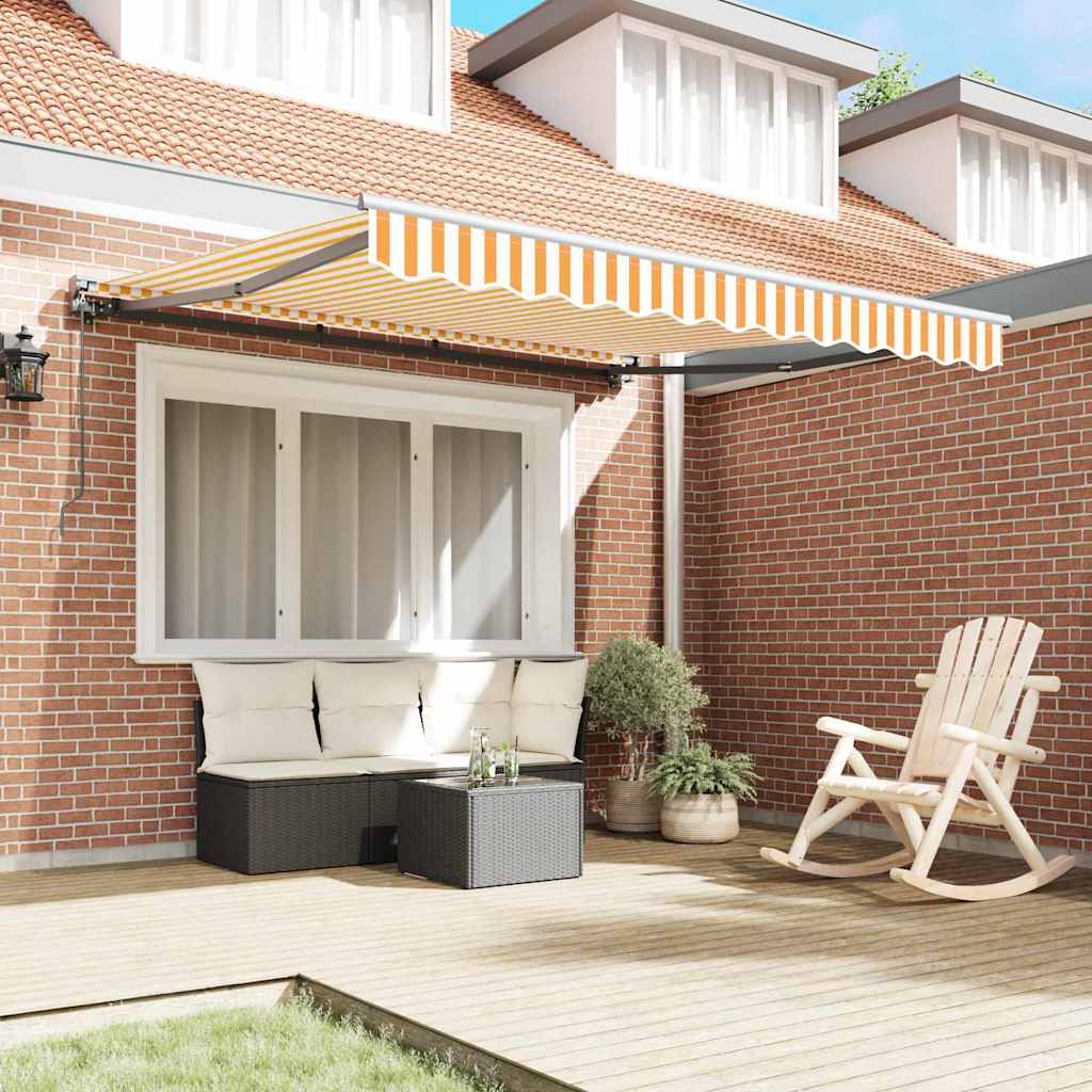Innvendbar Markise Gul og hvit 300x250 cm stoff