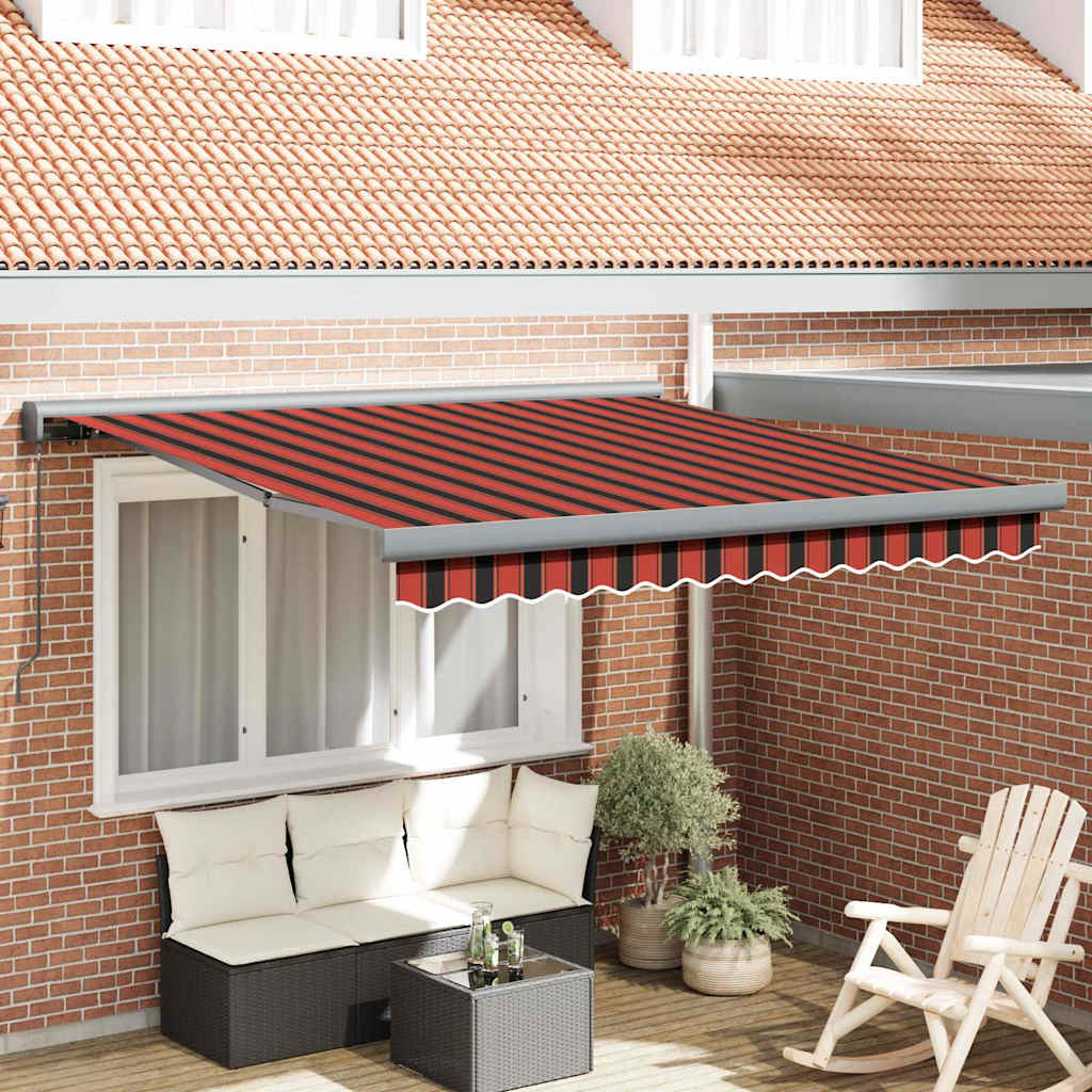 Innvendbar Markise Oransje og brun 300 x 250 cm Stoff, Metall