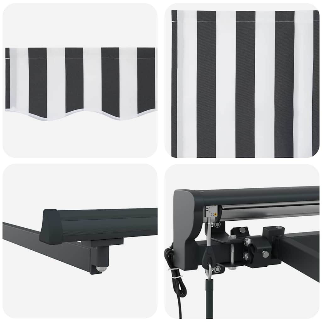 Innvendbar Markise Antrasitt og Hvit 300x250 cm stoff