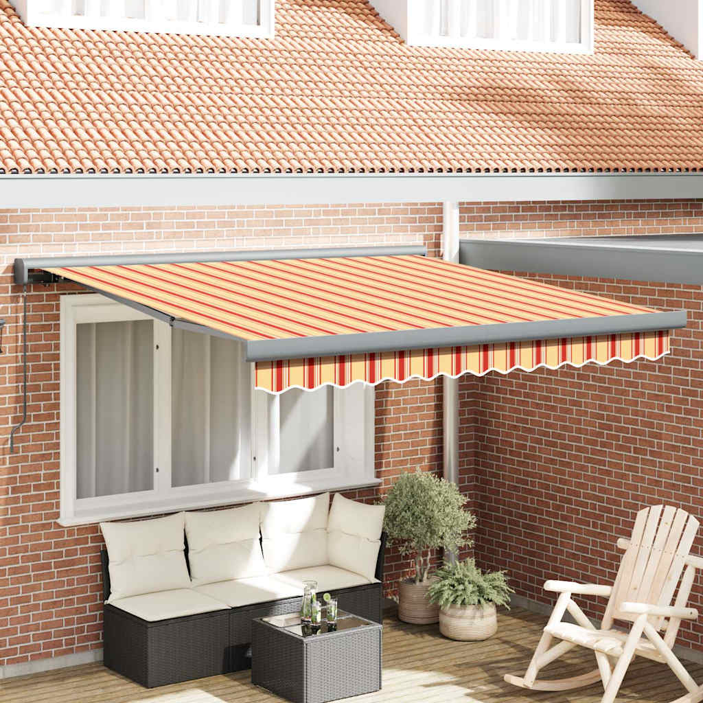 Innvendbar Markise Gul, Oransje 300 x 250 cm Stoff, Metall