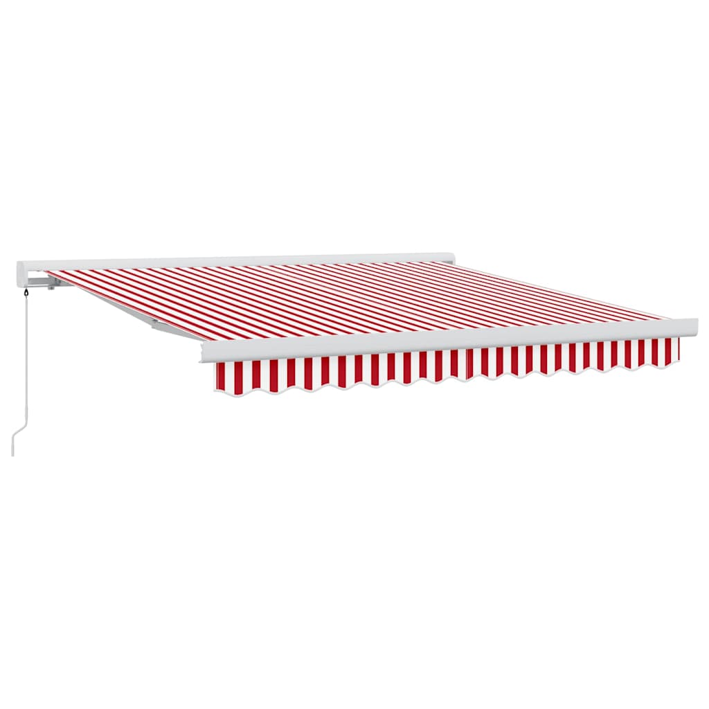 Uttrekkbar Markise Rød og hvit 300 x 250 cm Stoff, Metall