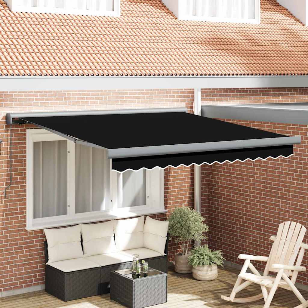 Innvendbar Markise Svart 300 x 250 cm Stoff, Metall