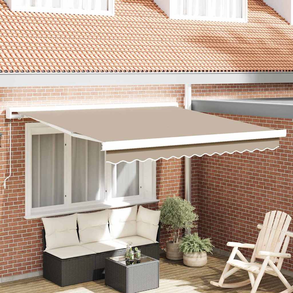 Innvendbar Markise Beige 300 x 250 cm Stoff, Metall