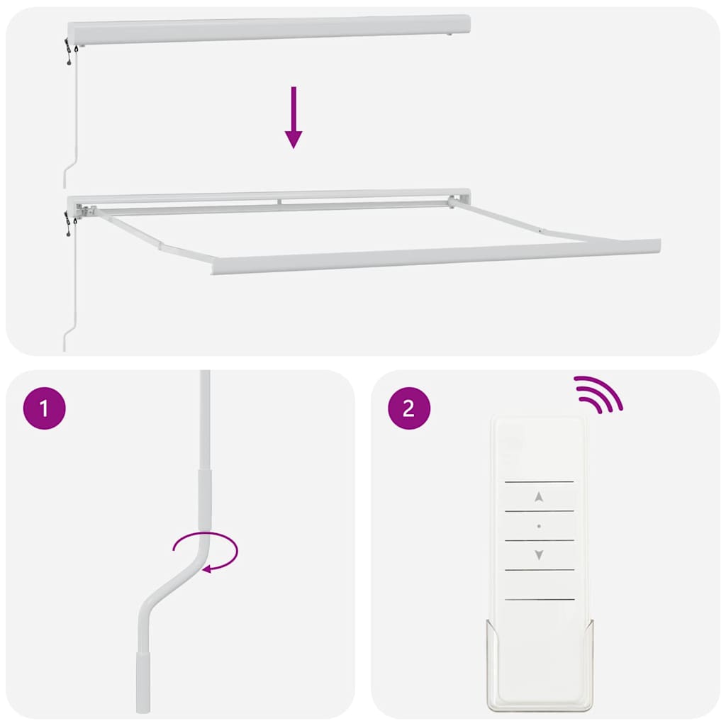 Innvendbar Markise Beige 300 x 250 cm Stoff og Metall