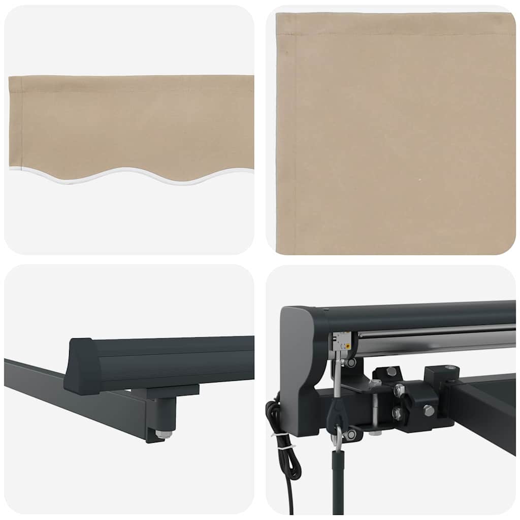 Innvendbar Markise Beige 300x250 cm stoff