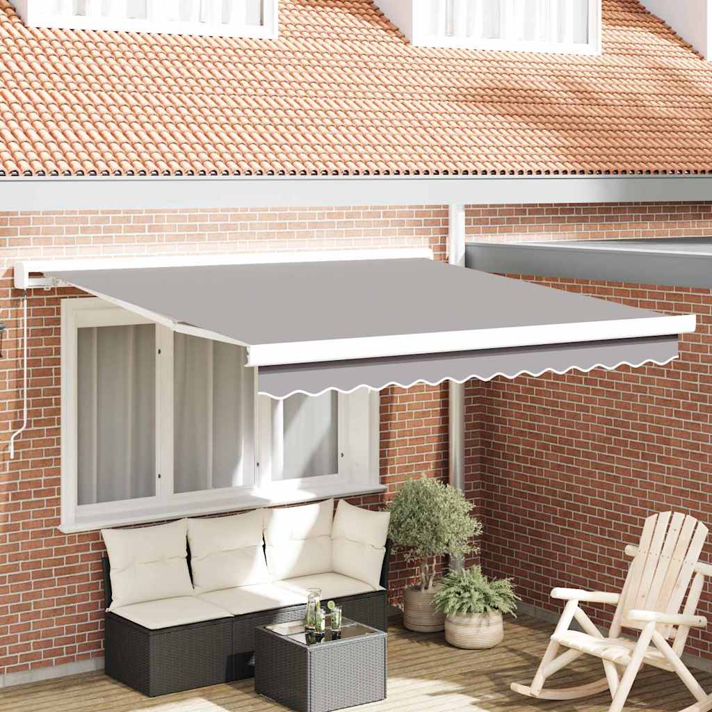 Innvendbar Markise Lysegrå 300 x 250 cm Stoff, Metall