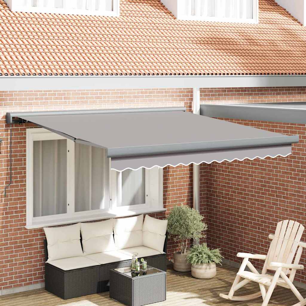 Innvendbar Markise Lysegrå 300 x 250 cm Stoff, Metall