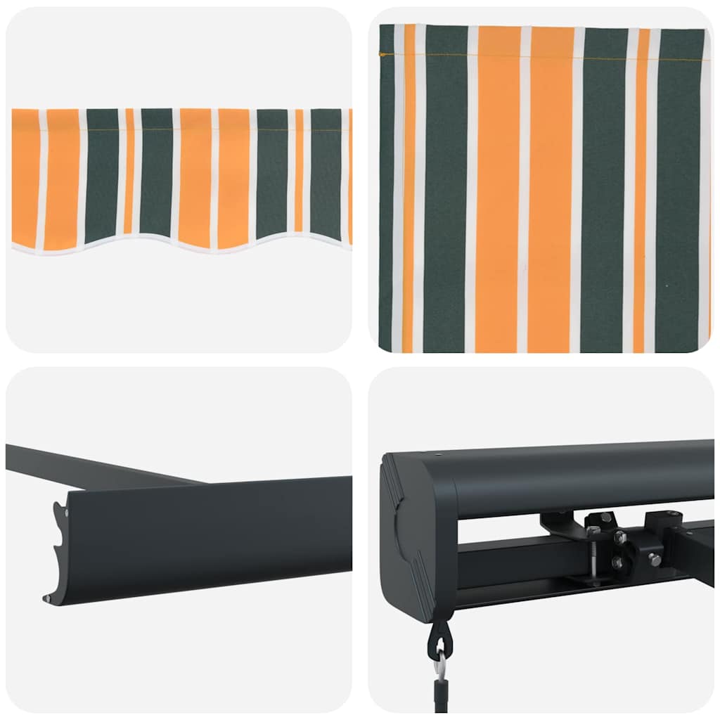 Manuell Uttrekksmarkise Grønn og Gul 300 x 250 cm