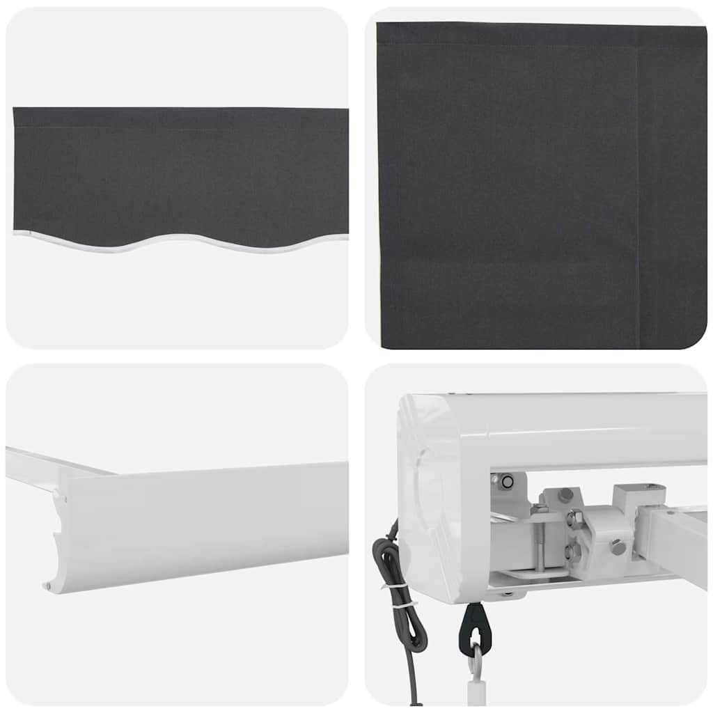 Innvendbar Markise Oransje og hvit 350 x 250 cm Stoff og Metall