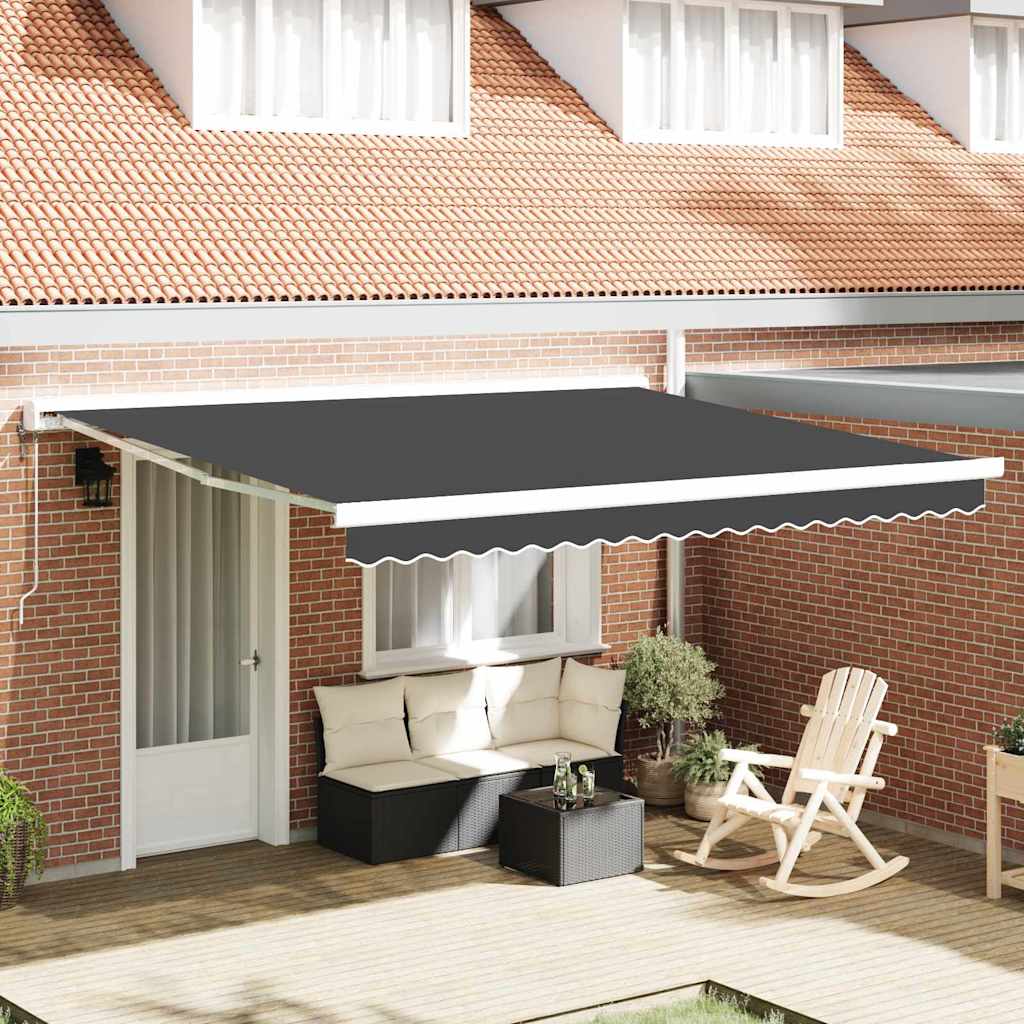 Innvendbar Markise Oransje og hvit 350 x 250 cm Stoff og Metall