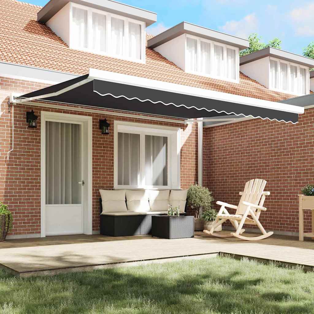 Innvendbar Markise Oransje og hvit 350 x 250 cm Stoff og Metall