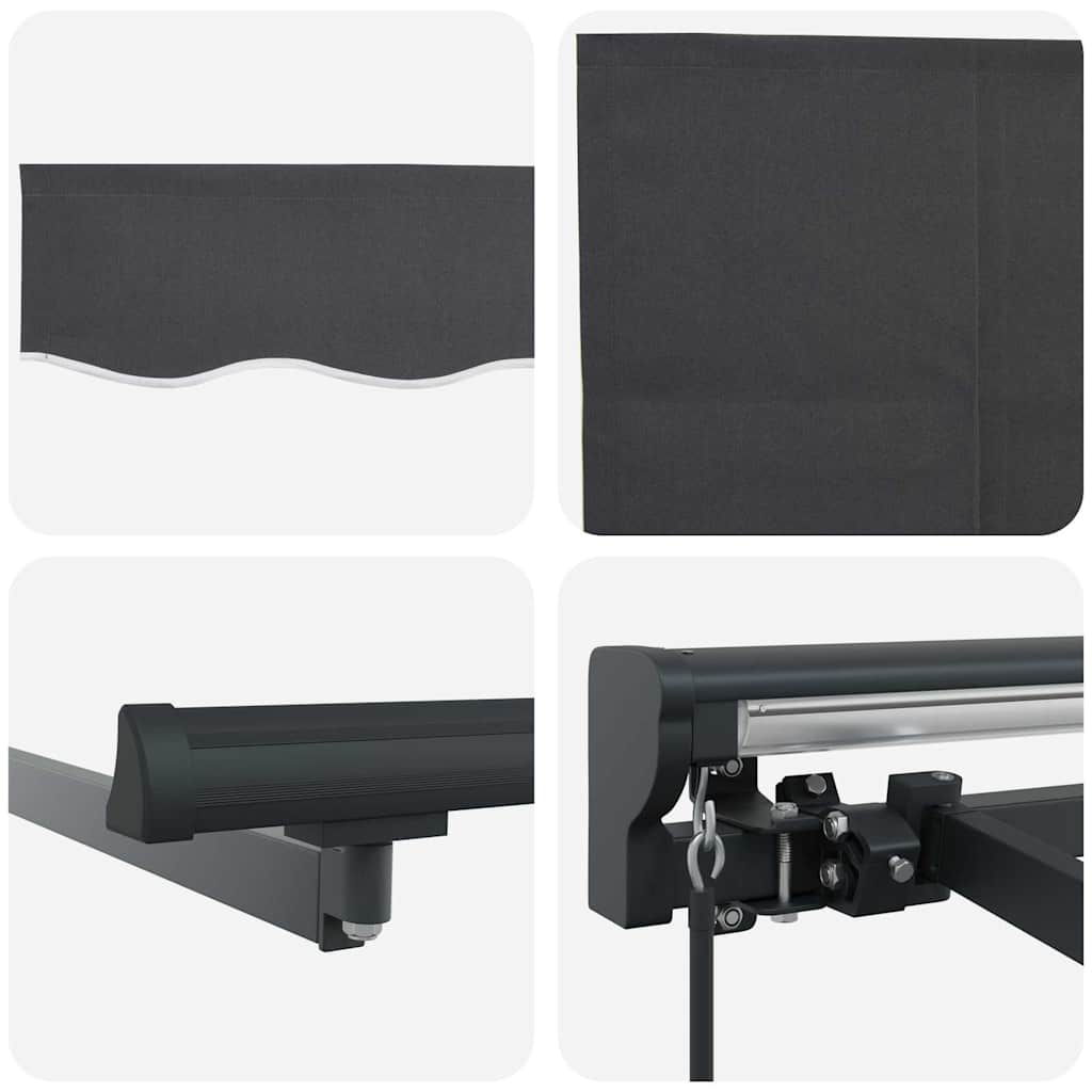 Innvendbar Markise Oransje og hvit 350 x 250 cm Stoff og Metall