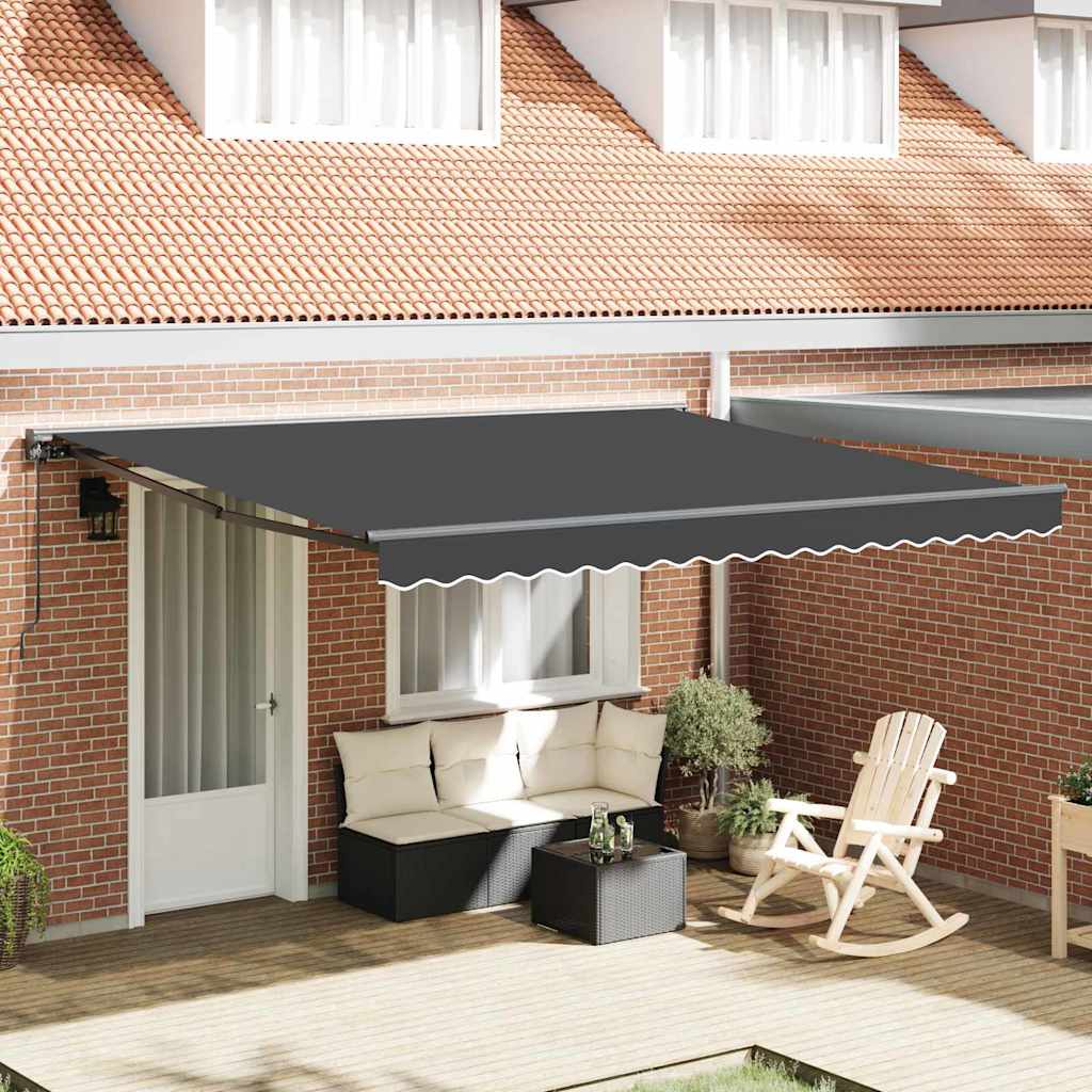 Innvendbar Markise Oransje og hvit 350 x 250 cm Stoff og Metall
