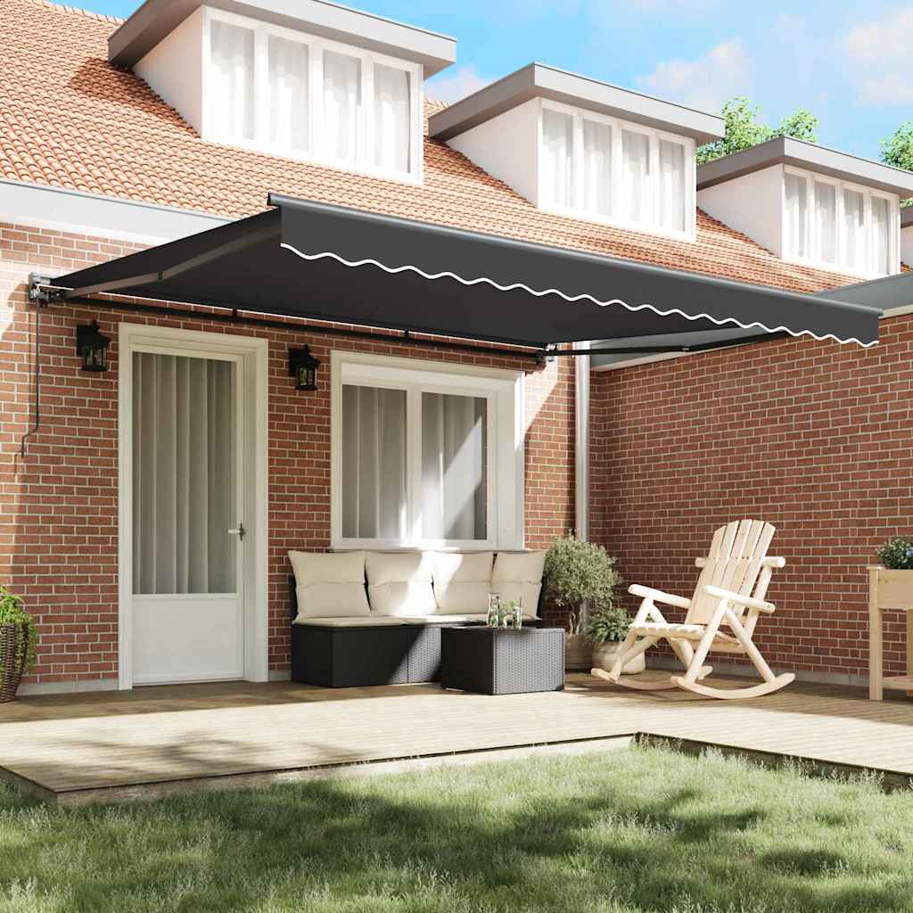 Innvendbar Markise Oransje og hvit 350 x 250 cm Stoff og Metall