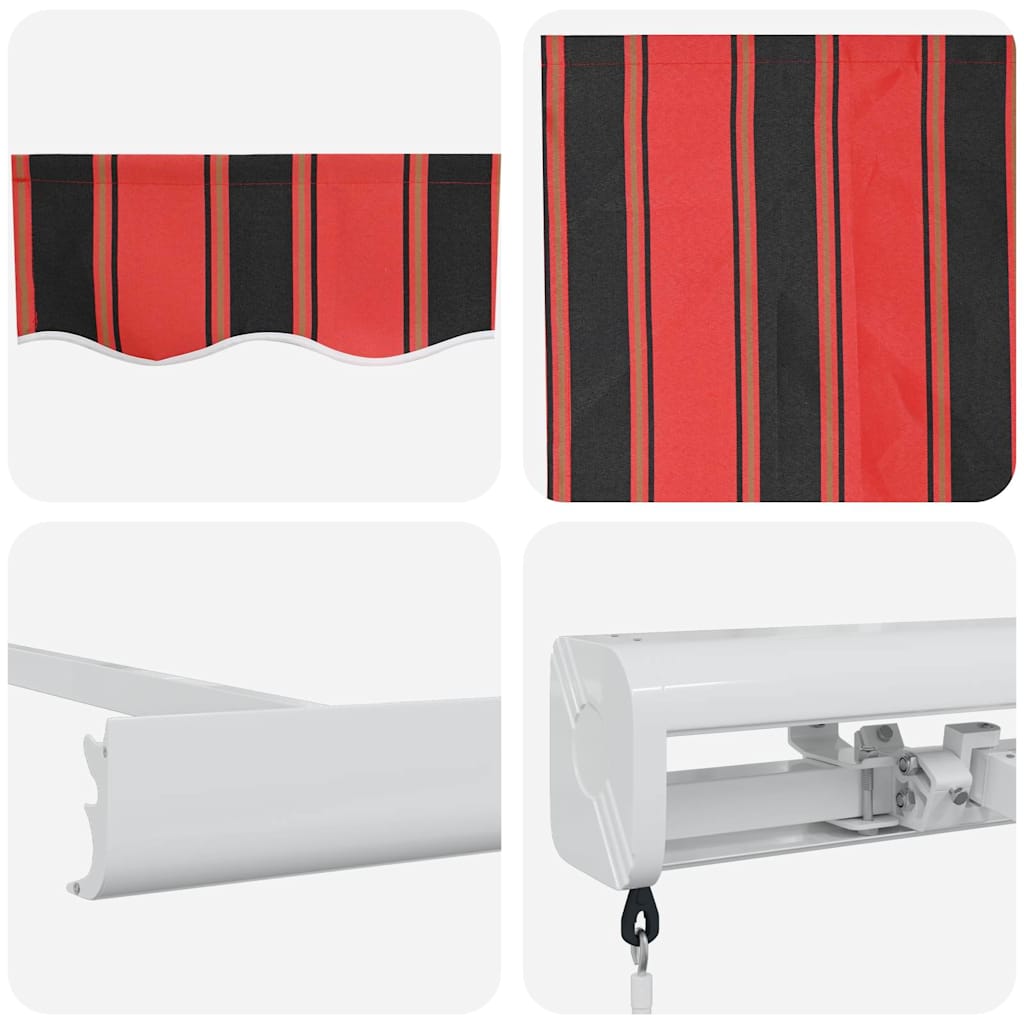 Innvendbar Markise Oransje og brunt 350 x 250 cm Stoff, Metall