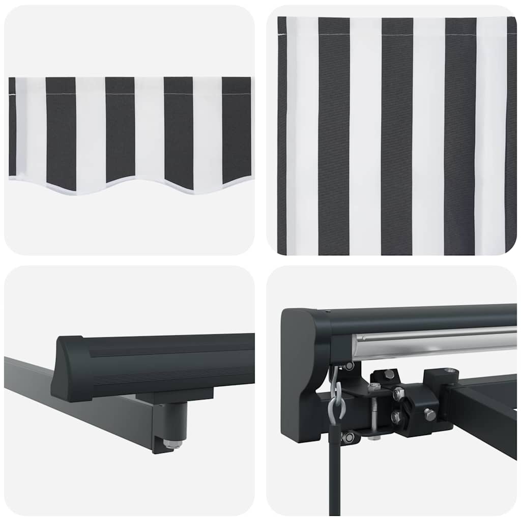 Innvendbar Markise Antrasitt og Hvit 350x250 cm stoff