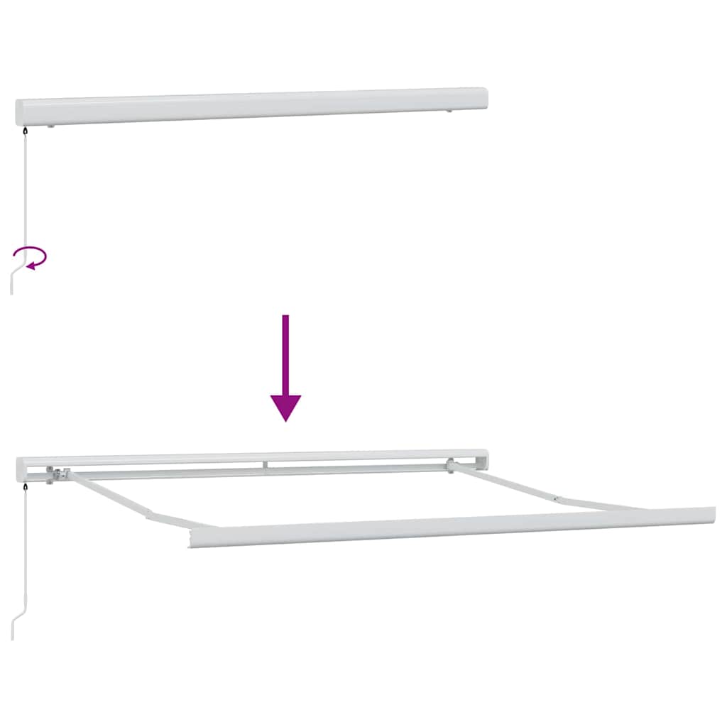 Innvendbar Markise Beige 350 x 250 cm Stoff, Metall