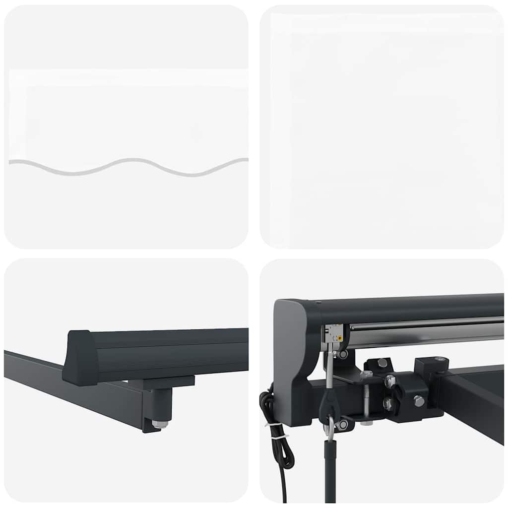 Innvendbar Markise Hvit 350x250 cm stoff